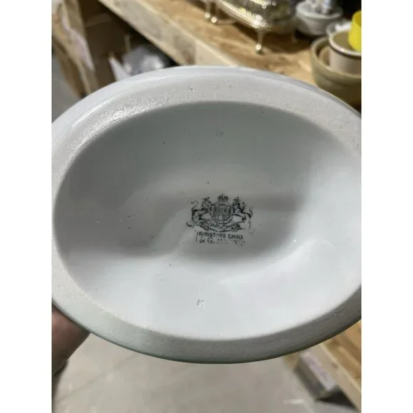 Antique 1865-1882 Meakin & Co England White Ironstone Vegetable Tureen Serving